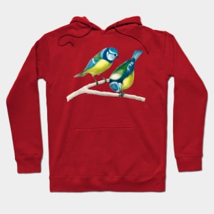 Vintage Eurasian blue tit bird-animalia clothing Hoodie